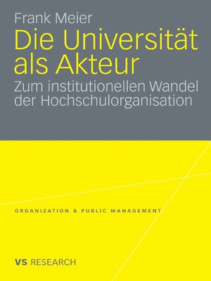 cover image of Die Universität als Akteur